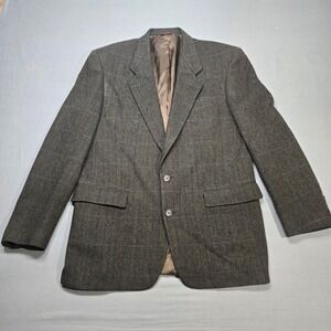 Vintage Hart Schaffner Marx Blazer 42L Brown Herringbone Plaid‎ Nordstrom